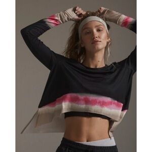 Tempo Printed Long Sleeve Shirt Black Dip Dye